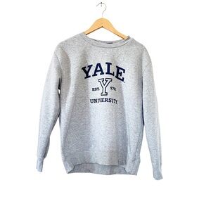 Yale‎ University Grey Navy Logo Crewneck Sweatshirt
